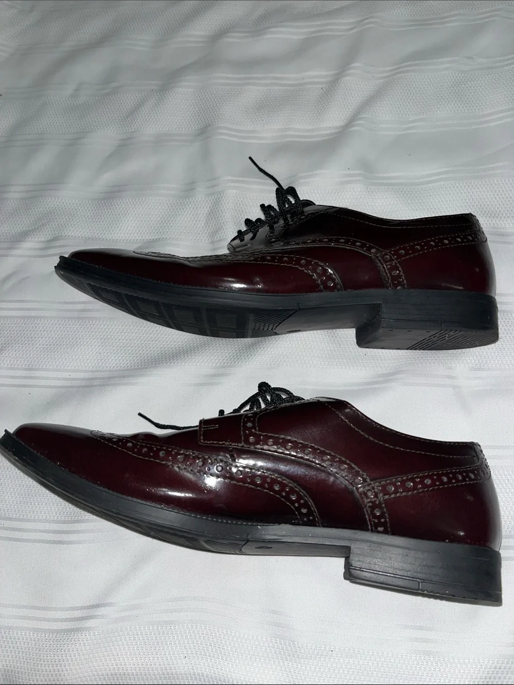 Michael Shannon Burgundy Wingtip Brogue Dress Shoes